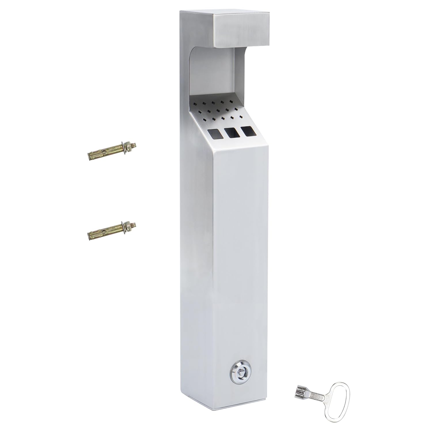 AIWFL Large Capacity Wall Mounted Trash Can Stainless Steel Outdoor Rainproof 19 Inch