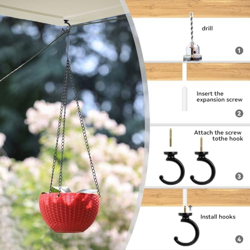 Yuntop 2PCS Ceiling Hooks for Hanging Plants and Decorations