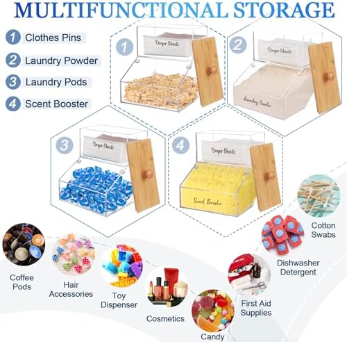 2 In 1 Laundry Pods Container Dryer Sheet Holder