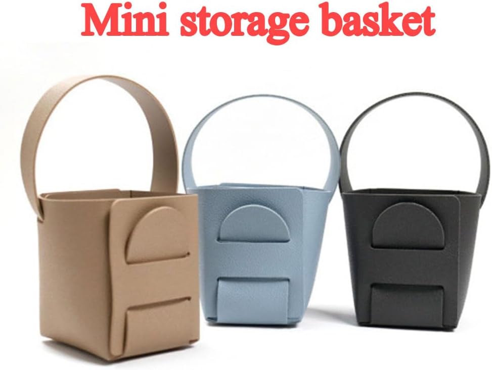 Mini Storage Basket 2 Pcs Foldable Leather Dry Flower Organizer