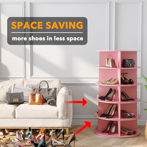 SpaceAid 5 Tier Rotating Shoe Rack Tower