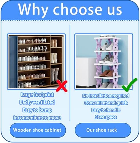 Collapsible Shoe Rack Organizer 6 Tiers Space Saving
