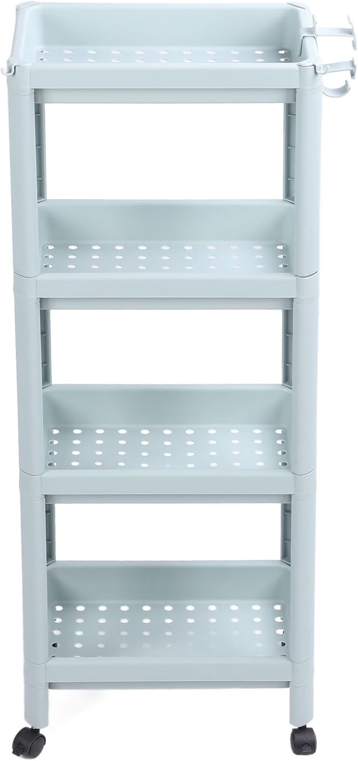 Bathroom Floor Storage Shelf 4 Tier With Wheels
