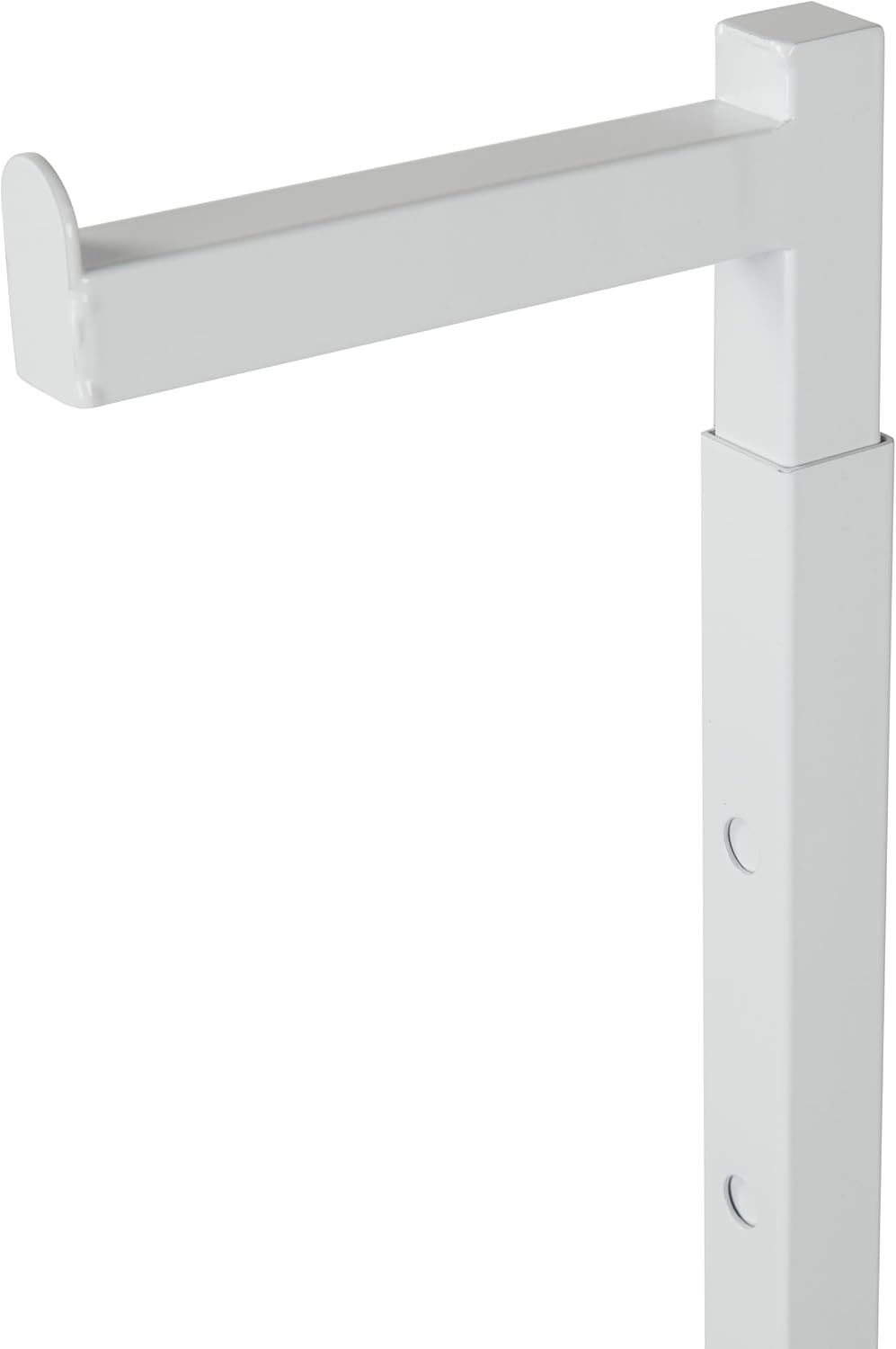 SSWBasics Adjustable White Customer Stand Single Arm Clothes Rack