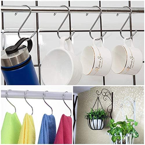 18 Pack S Shaped Heavy Duty Hooks for Kitchen Bathroom Garage Bedroom Garden