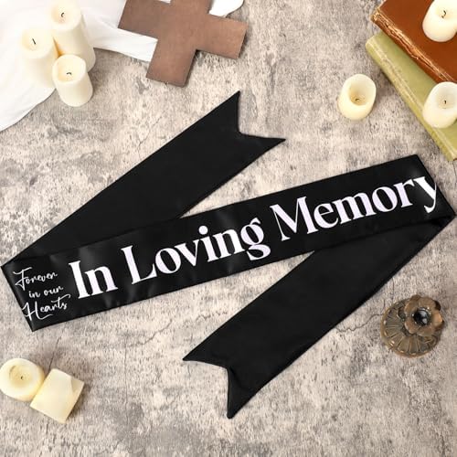 Funeral Sash for Casket or Wreath - Black 58x4 Inch
