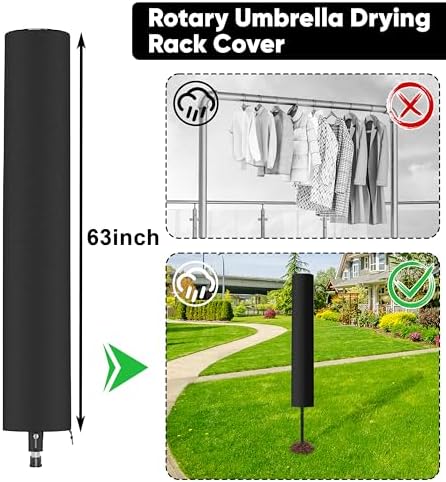 MYOYAY 4 Arm Rotating Clothesline with 165ft Rope