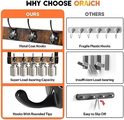 Oraich Wall Hooks with Shelf Coat Rack