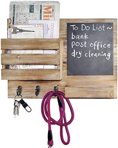 Rustic Key Hooks Holder with Chalkboard