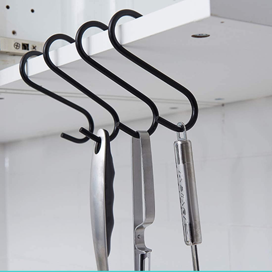 50 Pack Black S Hooks Heavy Duty Kitchen Storage Hooks