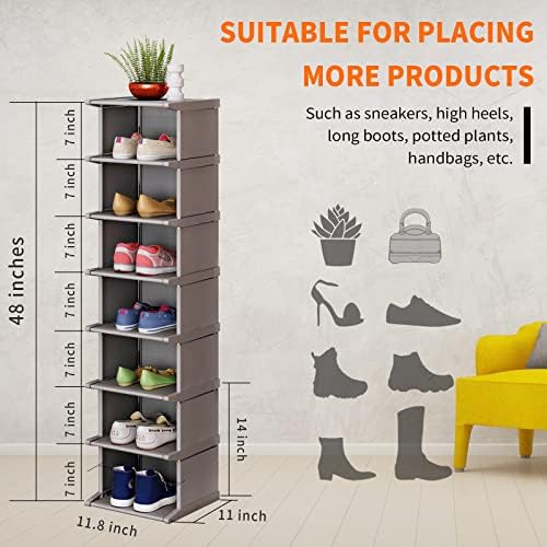 KANAV 8 Tiers Vertical Shoe Rack for Entryway Closet Hallway