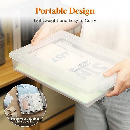 Lifewit 4 Pack Clear Plastic Storage Boxes with Latching Lids