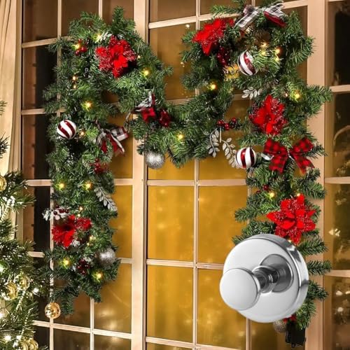 Stainless Steel Suction Cup Hooks for Wreaths 8PCS