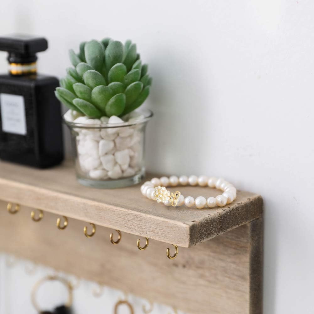 BYHER Wall Mounted Jewelry Organizer with 24 Hooks
