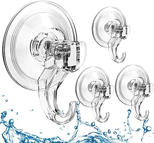 Quntis 4 Pack Suction Cup Hooks for Bathroom and Window