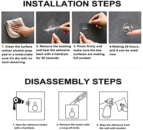 16 Pack Heavy Duty Stainless Wall Hooks with Self Adhesive