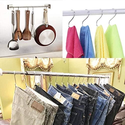 100 Pack 275 Inch S Hooks Stainless Steel Heavy Duty Hooks for Pans Pots Clothes Plants Coffee Cups