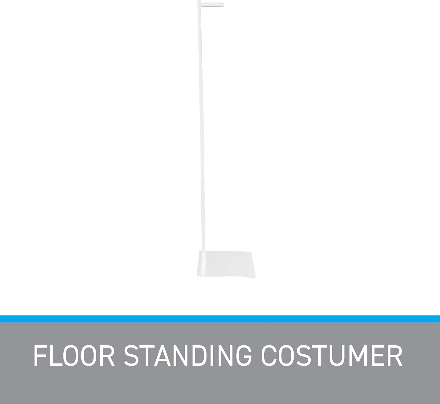 SSWBasics Adjustable White Customer Stand Single Arm Clothes Rack