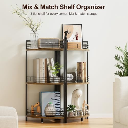 BUTUNITA 3-Tier Corner Shelf Unit - Brown