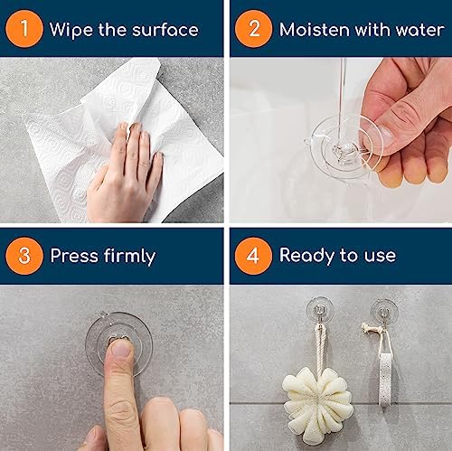 GLUIT Suction Cup Hooks - 14 Pack for Kitchen Bathroom Window Door Shower Wall Use