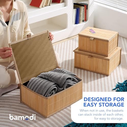 Bamodi Bamboo Storage Boxes Set of 3
