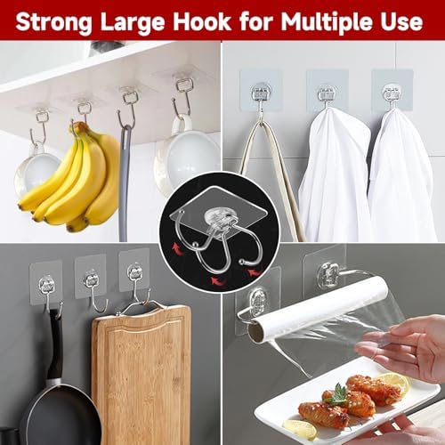 20 Pack Heavy Duty Adhesive Hooks 44 lb Max