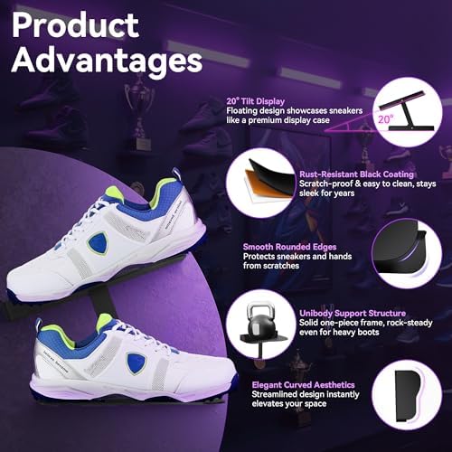 AIYOTAR 2 Pack H Type Wall Floating Shoe Rack