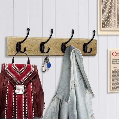 IBosins 10 Pack Heavy Duty Dual Hooks Black No Rust