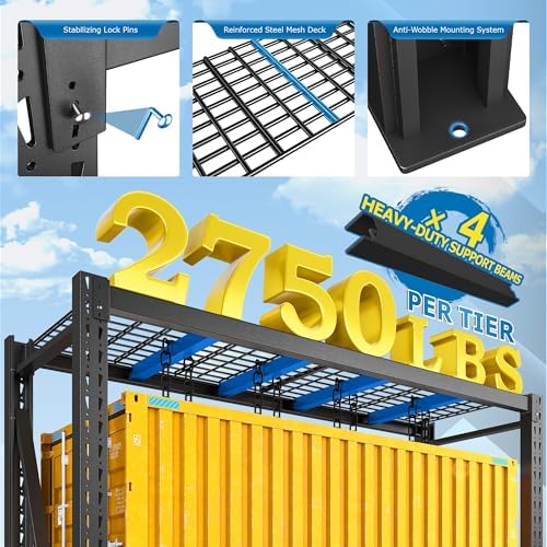 Bepatio 3-Tier Heavy Duty Garage Shelving Industrial Metal 24x60x66
