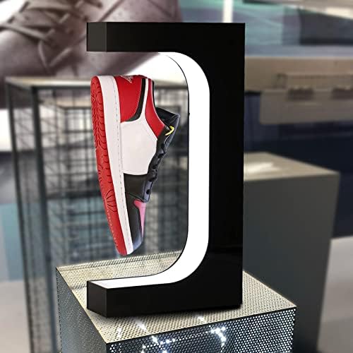 DuliCube Levitating Shoe Display Floating Shelf with LED Light and Magnetic Rotation
