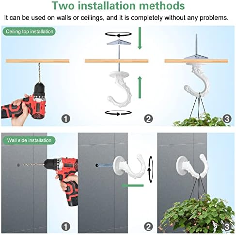 4 Sets Swag Hooks for Ceiling and Wall Hanging Heavy Duty Metal Hooks with Load Capacity 26 Lb