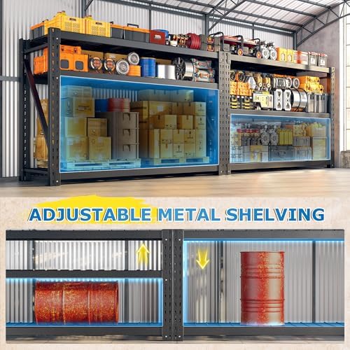 Bepatio 3-Tier Heavy Duty Garage Shelving Industrial Metal 24x60x66