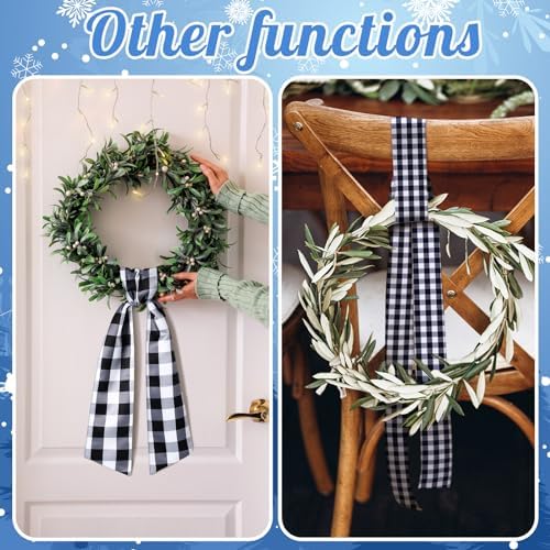 VitalCozy Wreath Sash for Front Door Satin Sash Holiday Decor