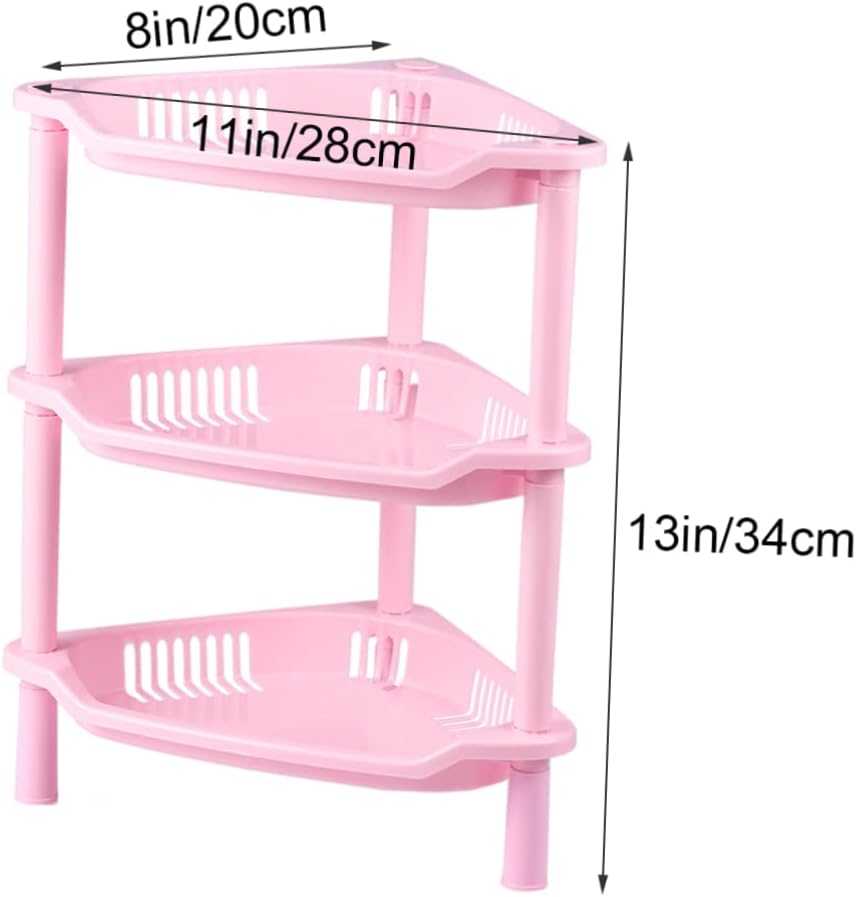 IMIKEYA Corner Shelf Organizer 3 Tier Storage Unit for Bathroom Kitchen