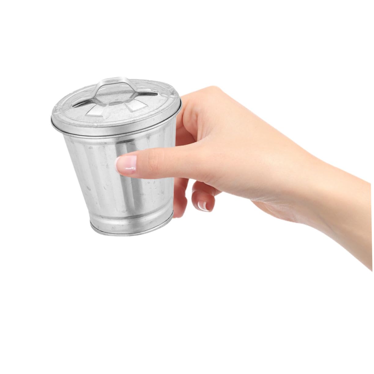 Jojofuny 9 Pcs Metal Mini Trash Can - Space-Saving Storage Bins with Lids