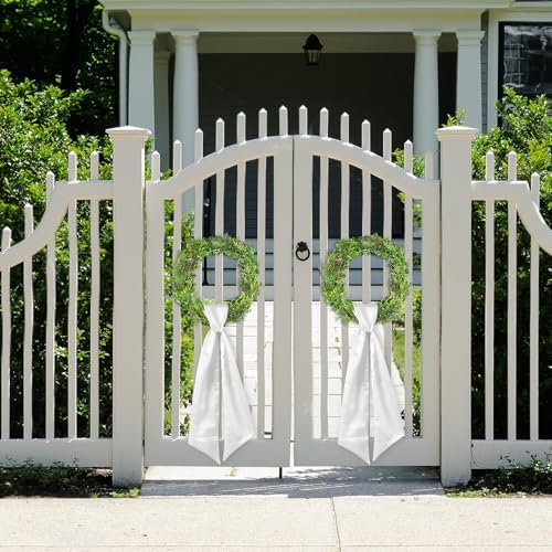 6Pcs White Wreath Sash for Front Door Decoration