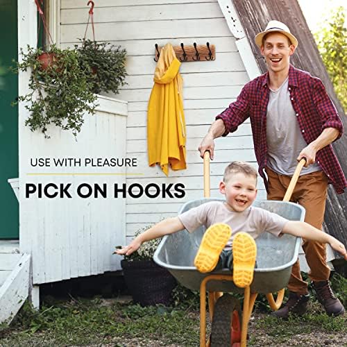 SAYONEYES Rustic Wall Mount Coat Rack with 5 Hooks