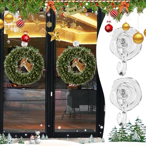 2PCS Suction Cup Hanger Heavy Duty 2kg Capacity Wreath Holder