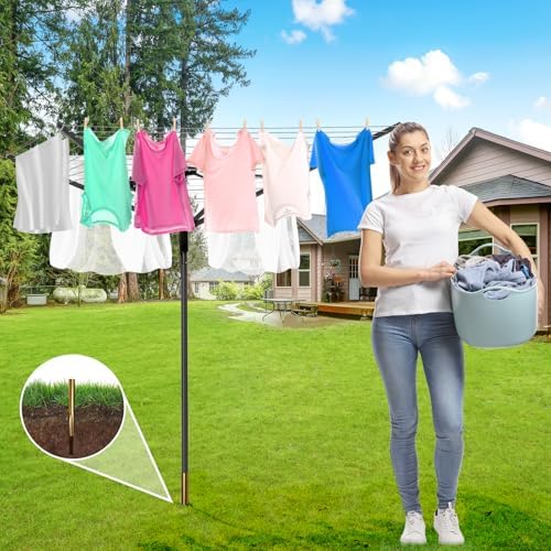 WuhaPhreyn Outdoor Umbrella Drying Rack 12 Lines 4 Arms
