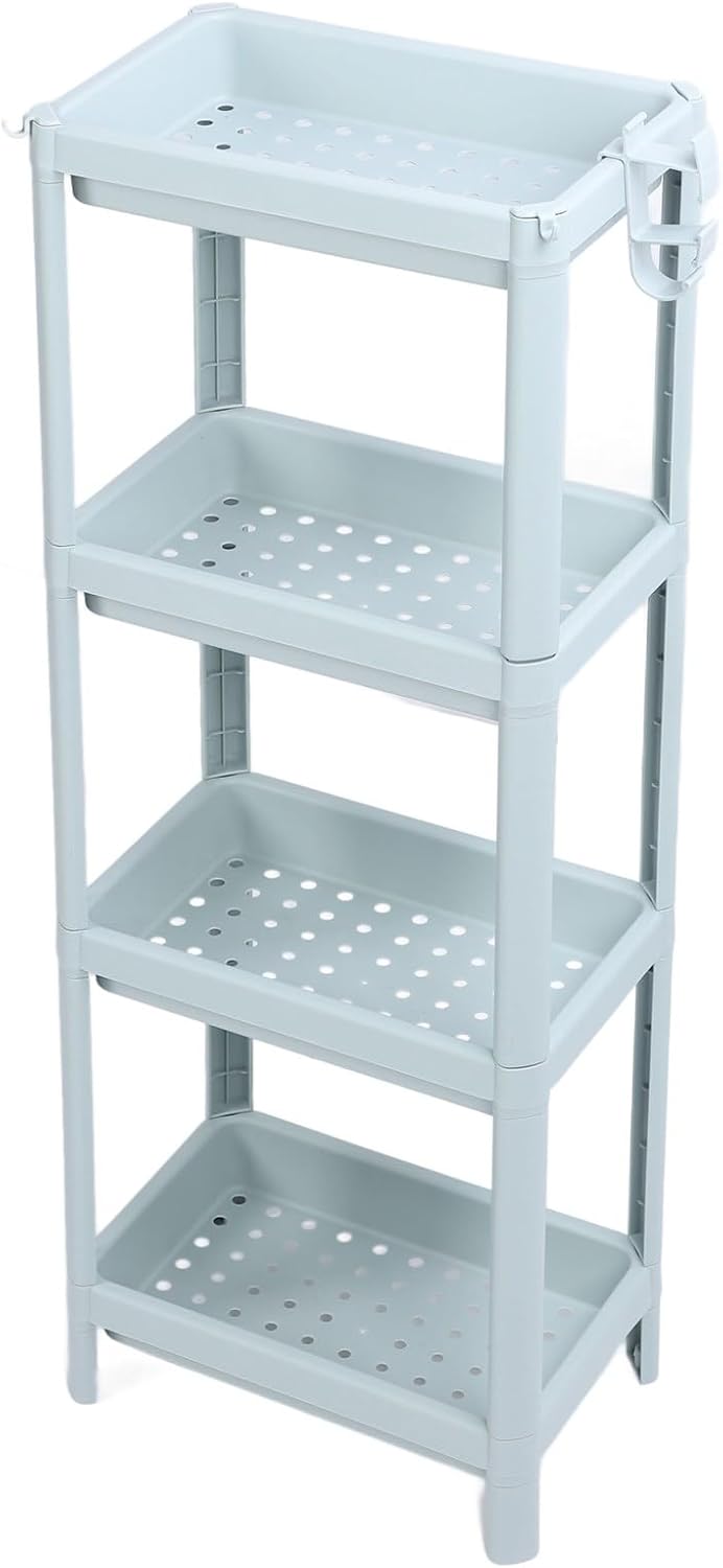 Narrow Metal Corner Shelf Unit 4 Tier Bathroom Storage