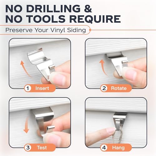 Vinyl Siding Hooks 8 Pack No Drilling Hangers