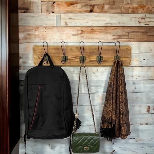 Wrightmart 24 Inch Reclaimed Wood Wall Coat Rack with 5 Hooks