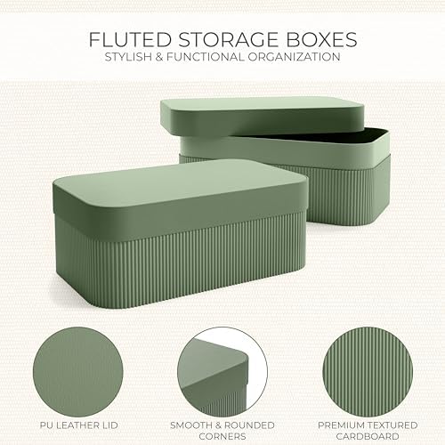 ZICOTO Decorative Storage Boxes with Lids Set of 2