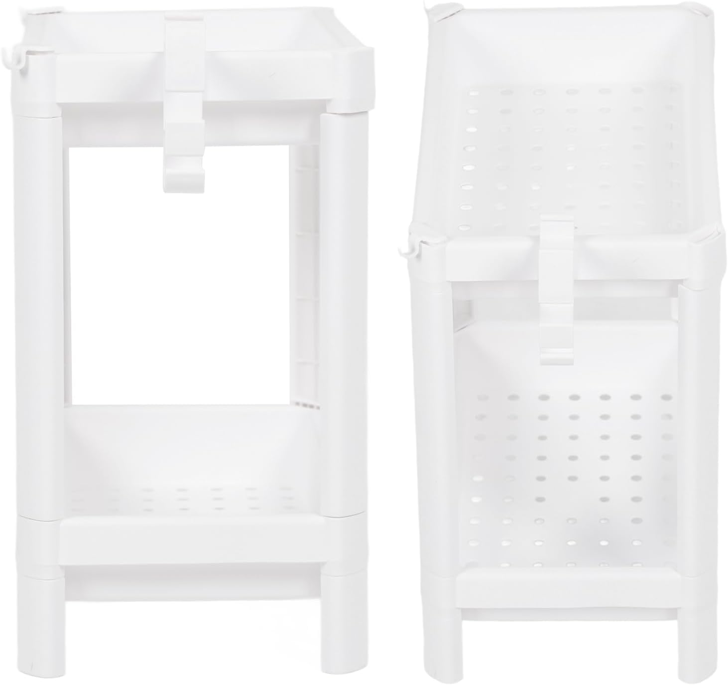 Bathroom Shelf Shower Storage Rack Toilet Organizer Plastic Freestanding White Shelf