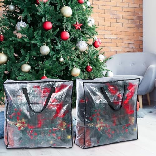 8 Pcs Clear Storage Bags with Handle and Zipper