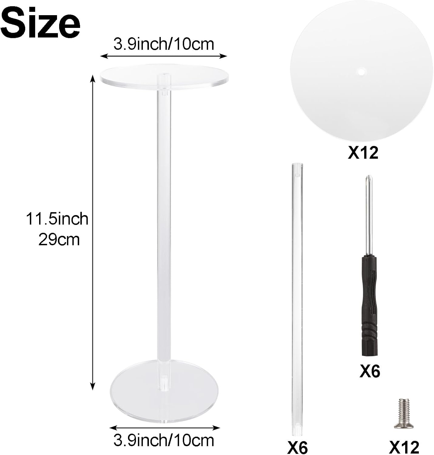 6PCS Acrylic Hat Stand - Clear Display Rack for Hats and Wigs