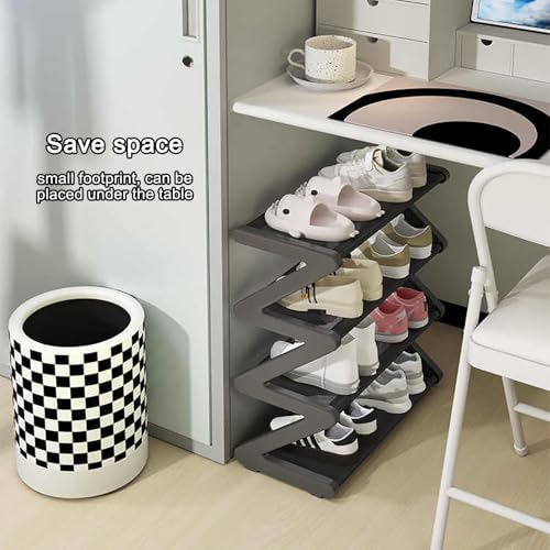 4-Tiers Simple Shoe Rack with Non-Woven Fabric Pink