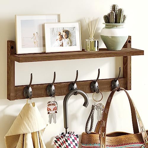 AMBIRD Wall Hooks with Shelf Organizer