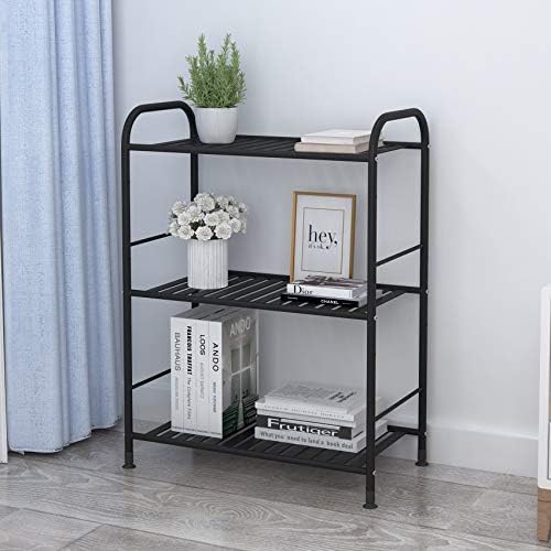 JSB 3-Tier Adjustable Metal Shelving Unit Black
