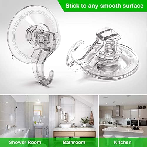LUXEAR Suction Cup Hooks 2 Pack Clear